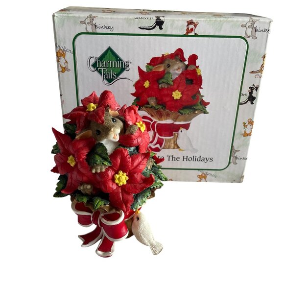 Fitz & Floyd Charming Tails You Really Get Into The Holidays Christmas Figurine - Picture 1 of 3